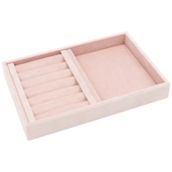 Schmucktablett aus Velours für Ringe und Universalgebrauch 242x162x35 mm · Rosa