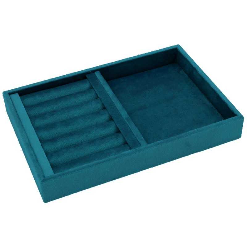 Velour Jewellery Tray for rings and universal use 242x162x35 mm · Night Blue