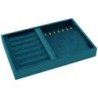 Bandeja de joalharia em veludo para anéis, brincos e colares 242x162x35 mm · Azul-noite