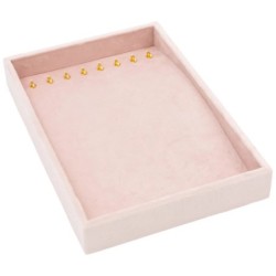 Vassoio portagioie in velour per bracciali rigidi e collane 242x162x35 mm · Rosa