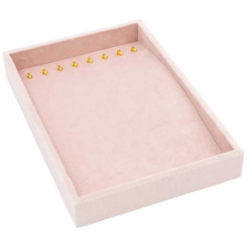 Schmucktablett aus Velours für Armreifen und Ketten 242x162x35 mm · Rosa