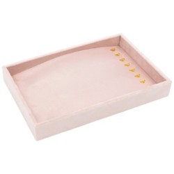 Plateau à bijoux en velours pour joncs et colliers 242x162x35 mm · Rose
