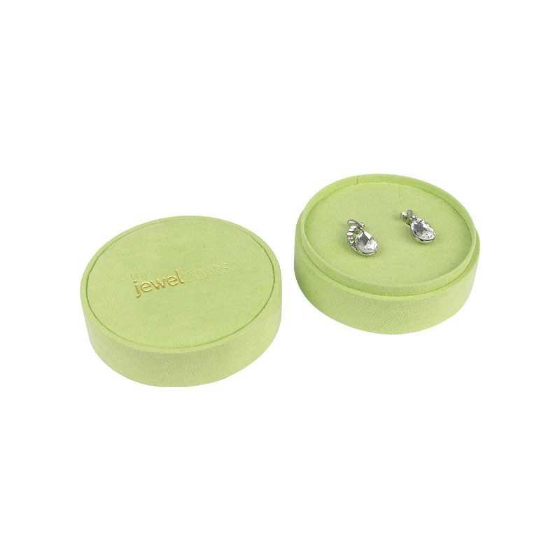 Boîte ronde pour boucles d'oreilles ou pendentifs 80×40 mm MOO2-V | MyJewelBoxes