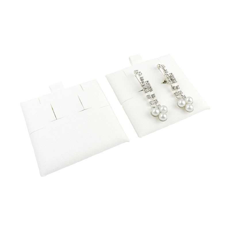 Supporto in microfibra per orecchini omega 62×62 mm bianco TMF2-B | MyJewelBoxes