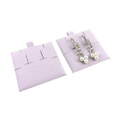 Supporto in microfibra per orecchini omega 62×62 mm lilla TMF2-LI | MyJewelBoxes