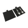 Supporto in microfibra per orecchini omega 62×62 mm nero TMF2-N | MyJewelBoxes