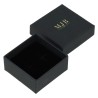 Caja Washington para Joyería pendientes 50x50x23 mm · Negro · al por Mayor · PMWAS0-N, abierta, logotipo dorado MyJewelBoxes
