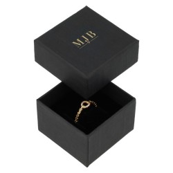 Caja Washington para Joyería anillos y sortijas 51x51x33 mm · Negro · al por Mayor · PMWAS2-N, abierta con una joya