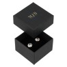 Caja Washington para Joyería anillos y sortijas 51x51x33 mm · Negro · al por Mayor · PMWAS2-N, abierta con una joya
