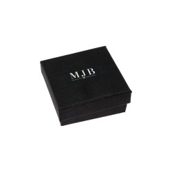 Washington-oorbellendoosje 65x65x24 mm, zwart, groothandel - PMWAS3B-N, gesloten, zilverkleurig MyJewelBoxes-logo
