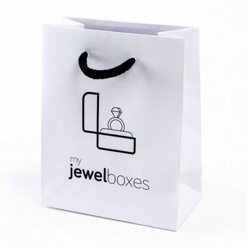 Paper Bag 180x250x100 White / Black Handle wholesale