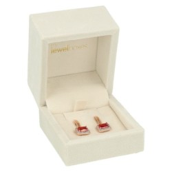 Estuche para pendientes terciopelo beige 60x60x50 mm. VEL1P-BE