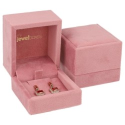 Estuche para pendientes terciopelo rosa 60x60x50 mm. VEL1P-R