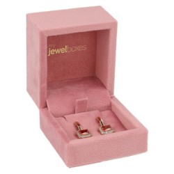 Estuche para pendientes terciopelo rosa 60x60x50 mm. VEL1P-R