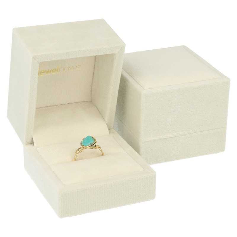 Écrin pour Bagues 60×60×50 mm VEL1S-BE | MyJewelBoxes