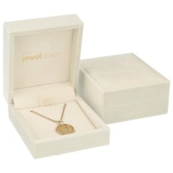 Estuche para colgante terciopelo beige 73x84x37 mm. VEL2C-BE
