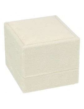 estuche pendientes terciopelo beige joyeria 60x60x50mm cerrada