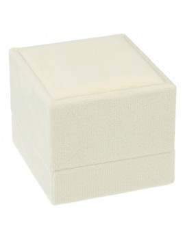 estuche anillo terciopelo beige joyeria 60x60x50mm cerrada