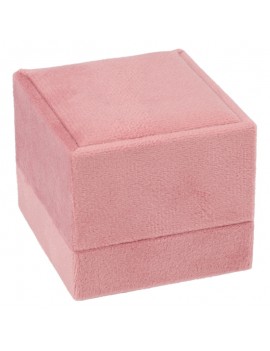 estuche anillo terciopelo rosa joyeria 60x60x50mm doble
