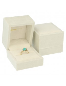 estuche anillo terciopelo beige joyeria 60x60x50mm doble