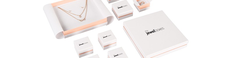 Three-compartment cardboard boxes for jewellery and costume jewellery