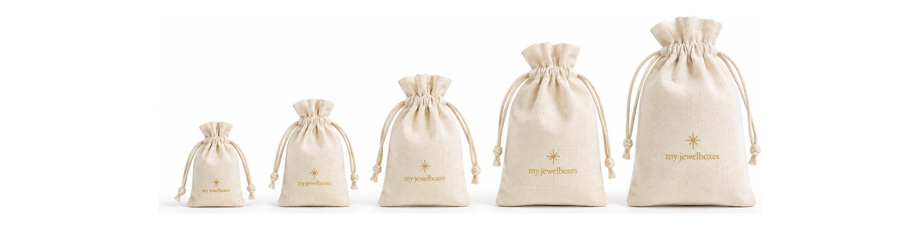 Cotton bags for jewellery and costume jewellery