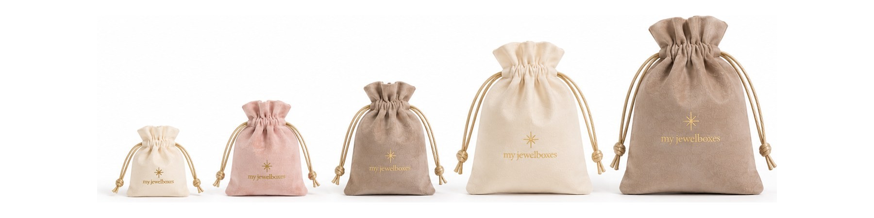 Suede bags for jewellery and costume jewellery