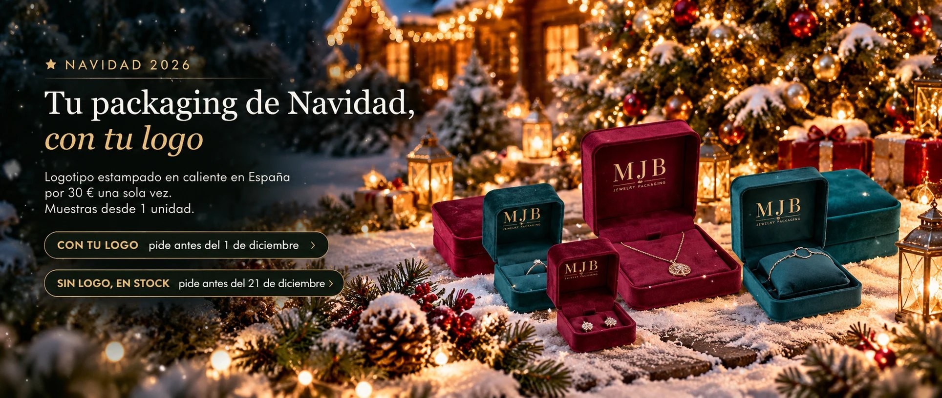 Packaging de Navidad para joyerías con tu logo: cajas y estuches MyJewelBoxes